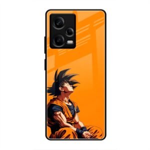 Contemplative Goku in Orange Glass Case for Redmi Note 12 Pro