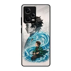 Water Dragon Warrior Glass Case for Redmi Note 12 Pro