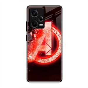 Avengers Logo Glass Case for Redmi Note 12 Pro
