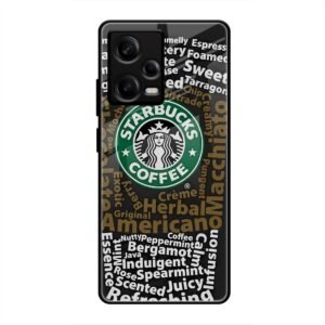 Starbucks Coffee Name Glass Case for Redmi Note 12 Pro