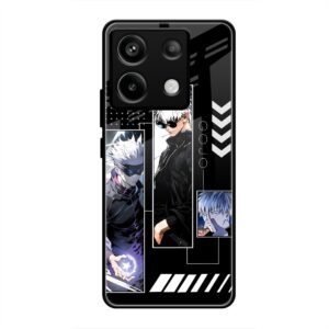 Gojo Satoru Character Montage Glass Case for Redmi Note 13 5g