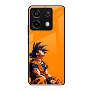 Contemplative Goku in Orange Glass Case for Redmi Note 13 5g