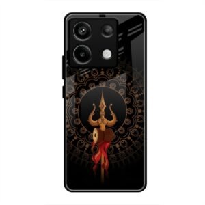 Beautiful art With Trishool Glass Case for Redmi Note 13 5g