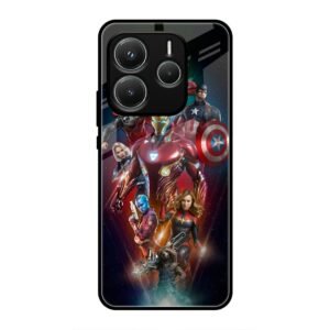 All avengers Glass Case for Redmi Note 14 5g
