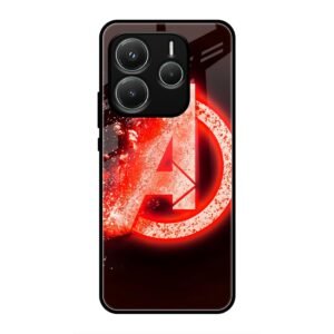 Avengers Logo Glass Case for Redmi Note 14 5g