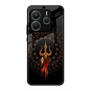 Beautiful art With Trishool Glass Case for Redmi Note 14 5g