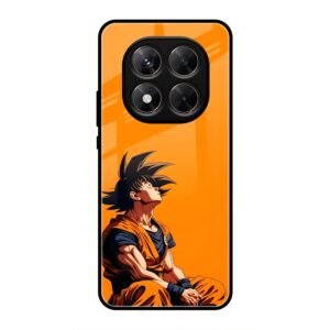 Contemplative Goku in Orange Glass Case for Redmi Note 14 Pro
