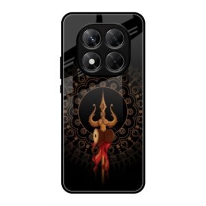 Beautiful art With Trishool Glass Case for Redmi Note 14 Pro