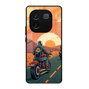 Wheels & Wanderlust Glass Case for Vivo iQoo 12