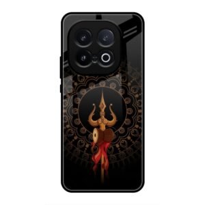 Beautiful art With Trishool Glass Case for Vivo iQoo 13