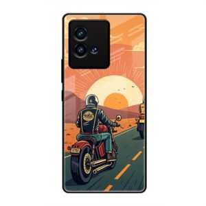 Wheels & Wanderlust Glass Case for Vivo iQoo 9t