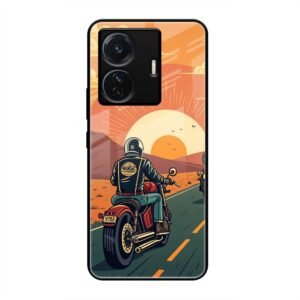 Wheels & Wanderlust Glass Case for Vivo T1 Pro