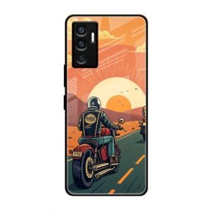 Wheels & Wanderlust Glass Case for Vivo V23e