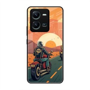 Wheels & Wanderlust Glass Case for Vivo V25