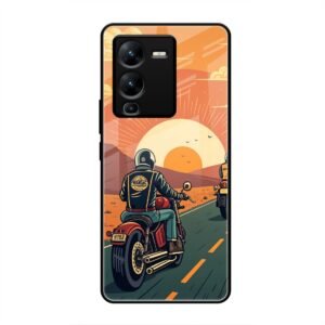 Wheels & Wanderlust Glass Case for Vivo V25 Pro