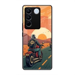 Wheels & Wanderlust Glass Case for Vivo V27